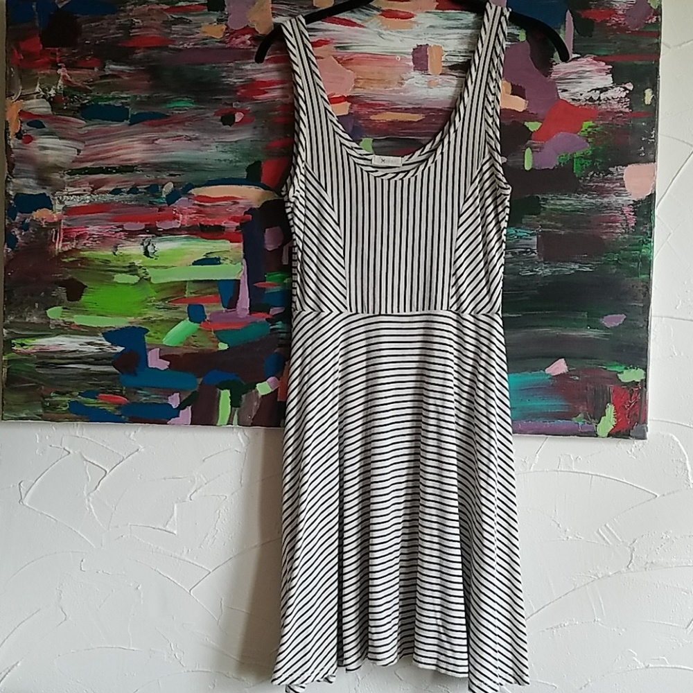 Striped Fit and Flare Dress